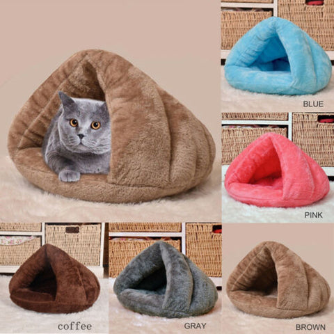 Pet Dog Cat Cave Igloo Bed Basket House Kitten Soft Cozy Indoor Cushion Kennel Hot